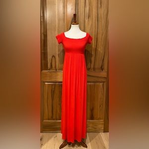 Isabel Maternity by Ingrid & Isabel - Red-Orange Jersey Knit Maxi Dress, EUC - S